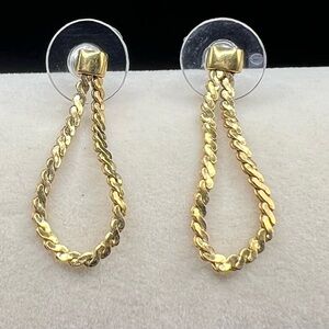 Elegant Gold Chain Loop Earrings